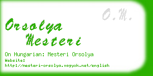 orsolya mesteri business card